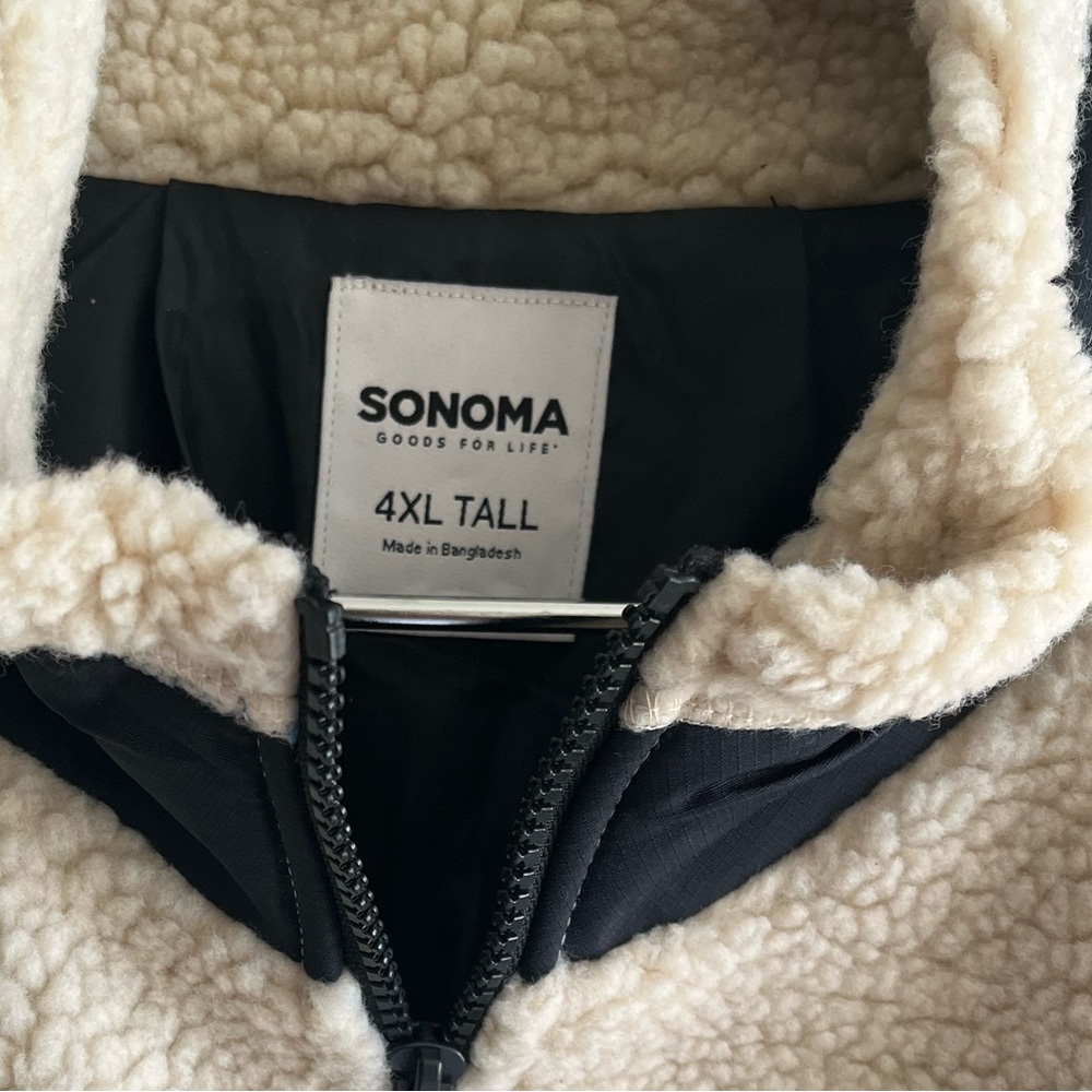 NWT Men’s Cream Sonoma Sherpa Jacket size 4XL Tall - Picture 2 of 9